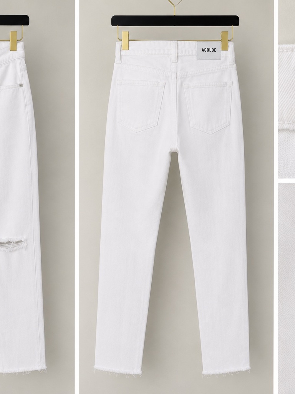 Agolde Sophie White High-Rise Straight-Leg Jeans